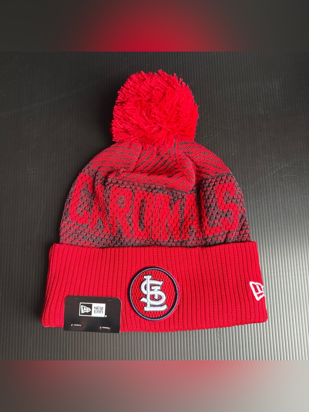 NWT New Era St. Louis Cardinals Red Authentic Collection Cuffed Knit Pom Beanie